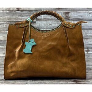 Radley of London Leather handbag purse color brown Scottie dog charm